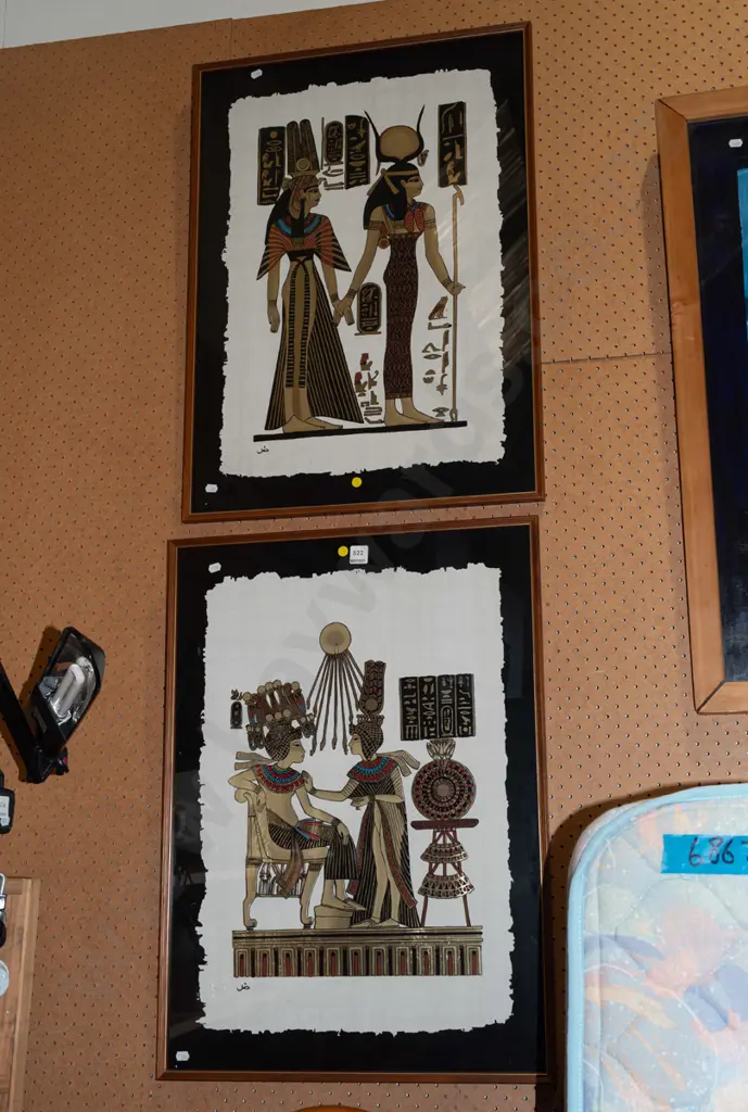 2x framed Egyptian souvenir prints Image 1++