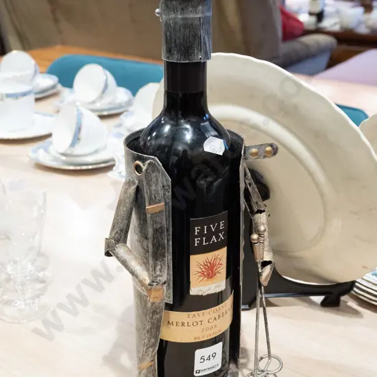 Five Flax merlot cabernet 2008, unusual metal jacket