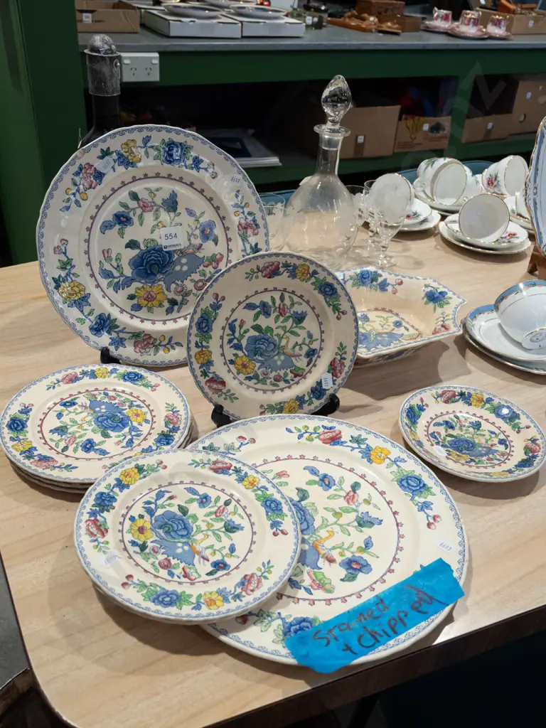 Masons plates and bowls - chips and stains Image 1++