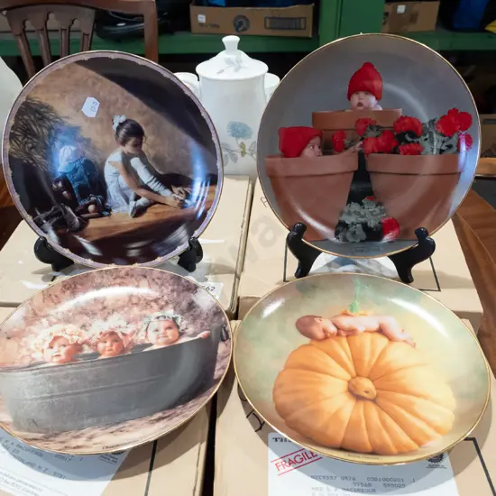 3x Bradford Exchange Anne Geddes plates, 1 other plate