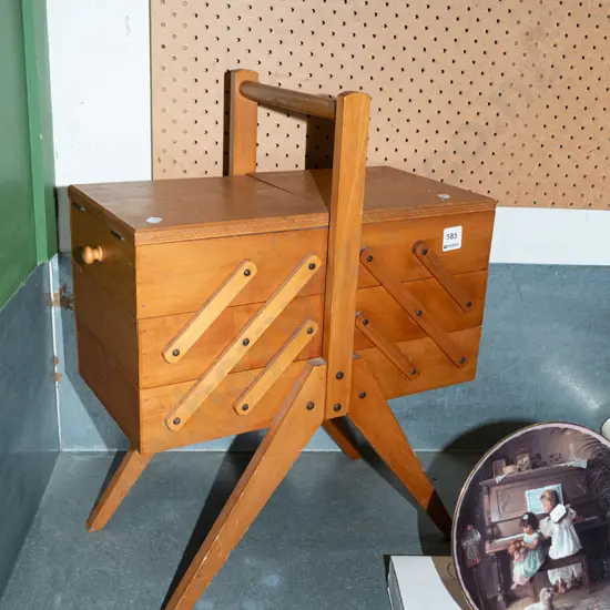 wooden sewing concertina