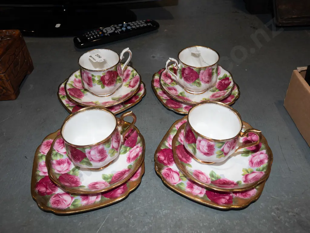 4x Royal Albert Old English Rose trios Image 1++