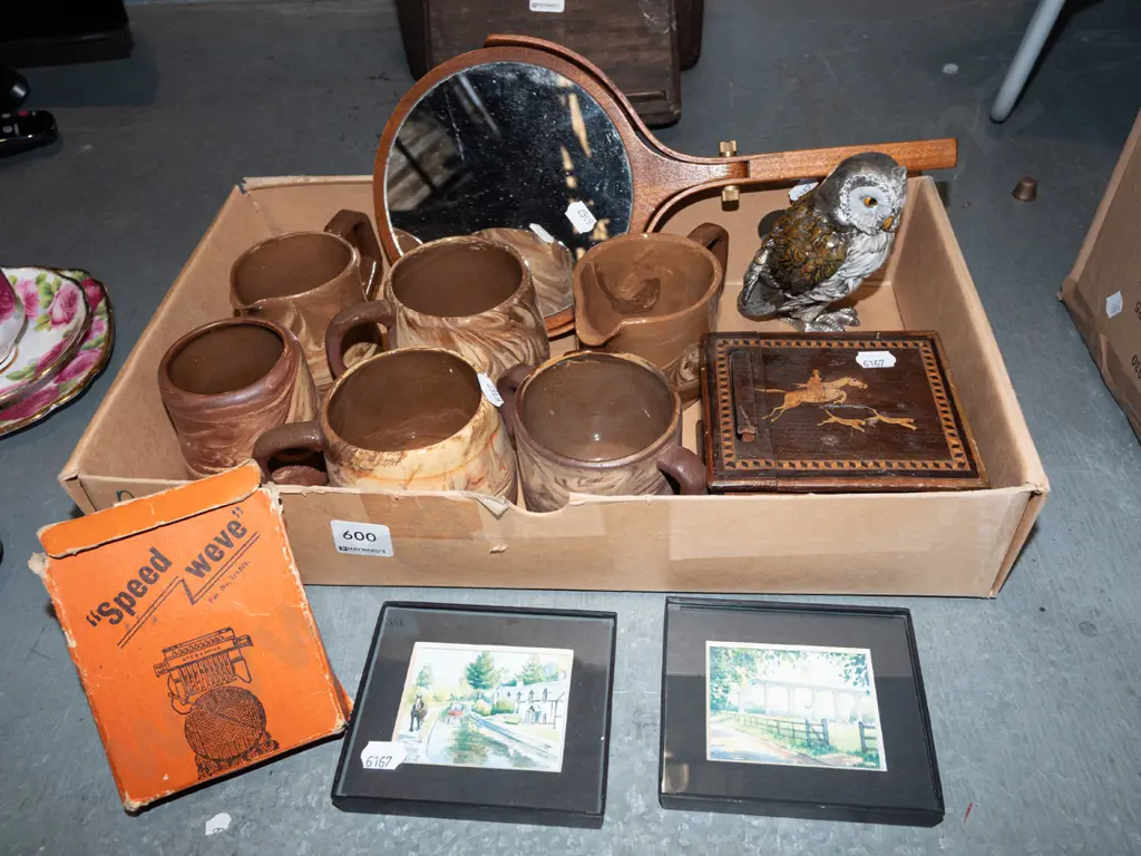 box; Temuka Te Rona cups, jugs, hand held mirror etc Image 1++