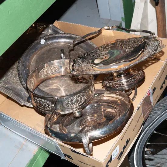 box of plated ware