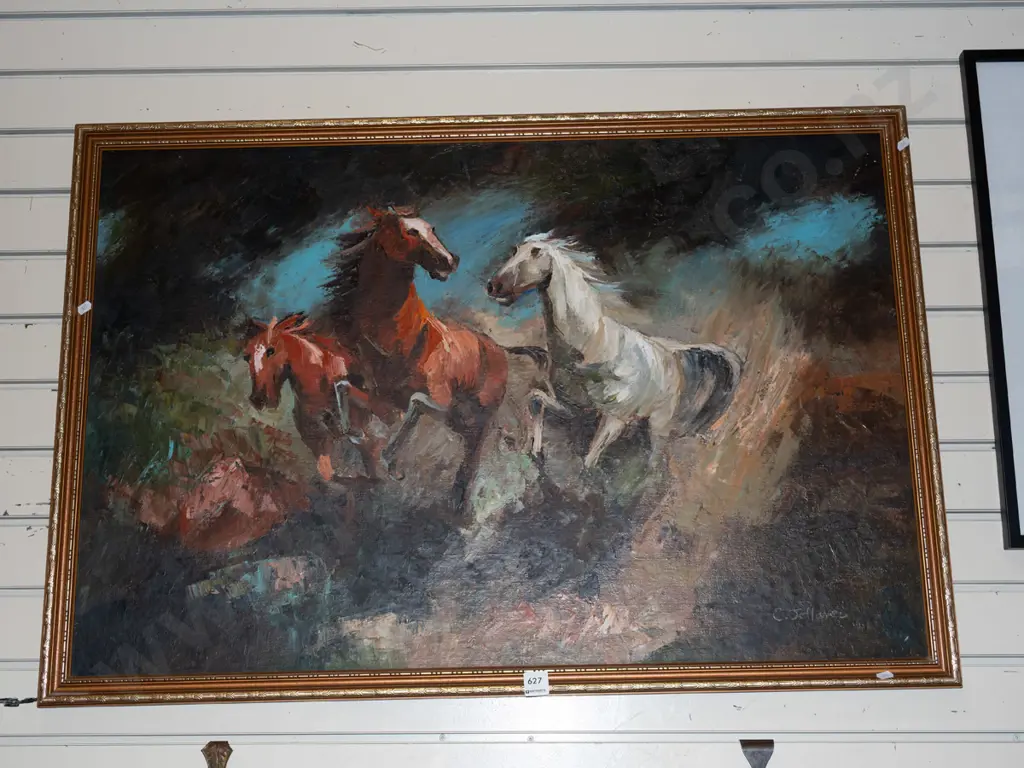 framed oil - horses Image 1++