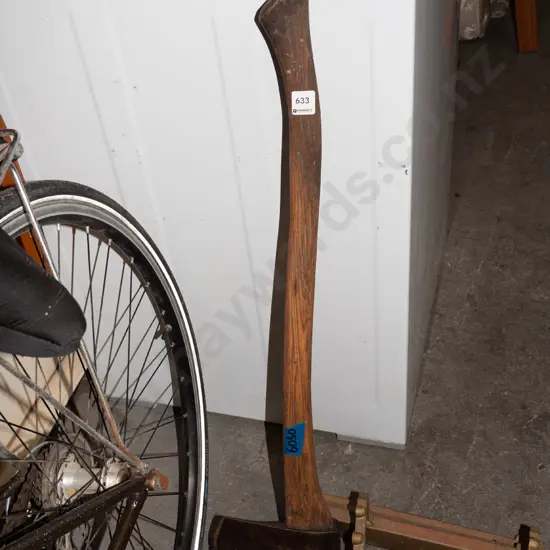 wooden handled axe