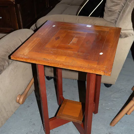wooden 2 tier lamp table