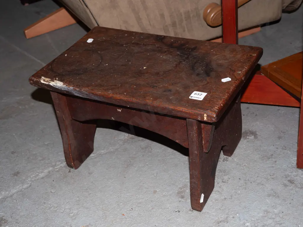 small oak stool H240 -stains and marks on top Image 1++
