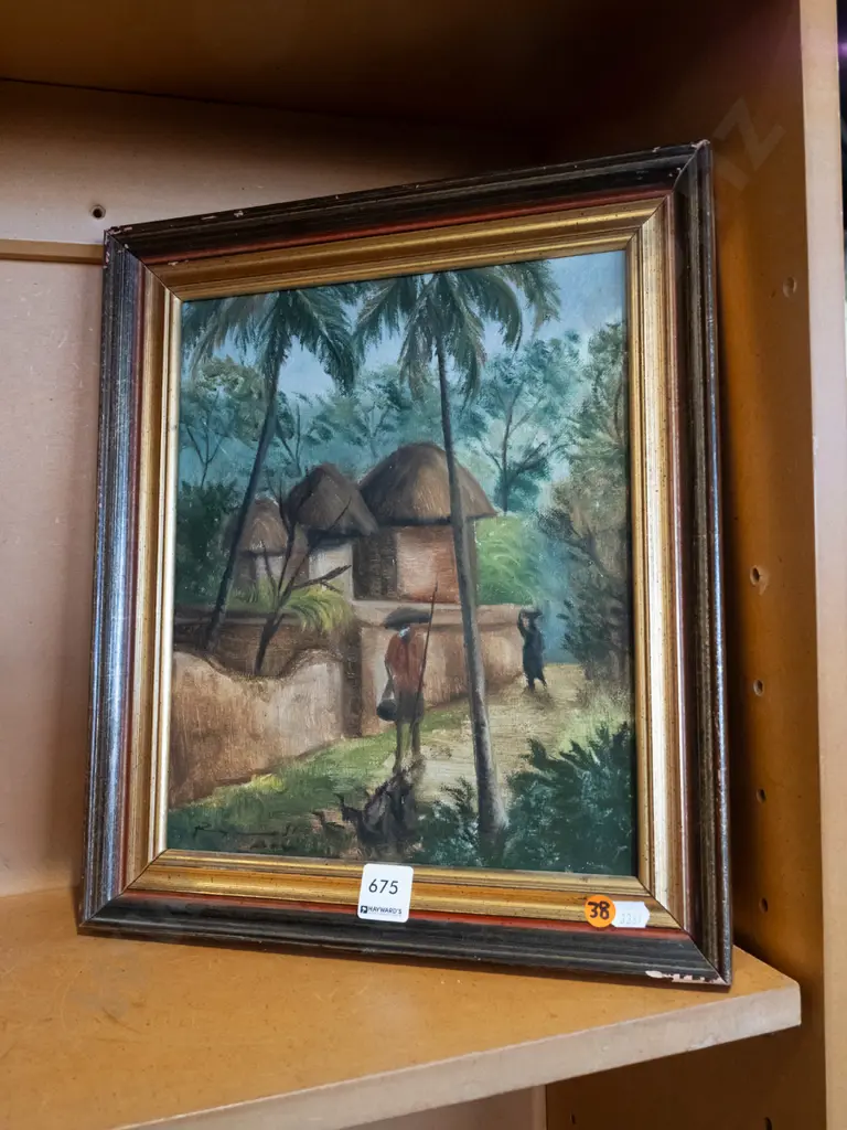 framed oil - Indonesian village Image 1++