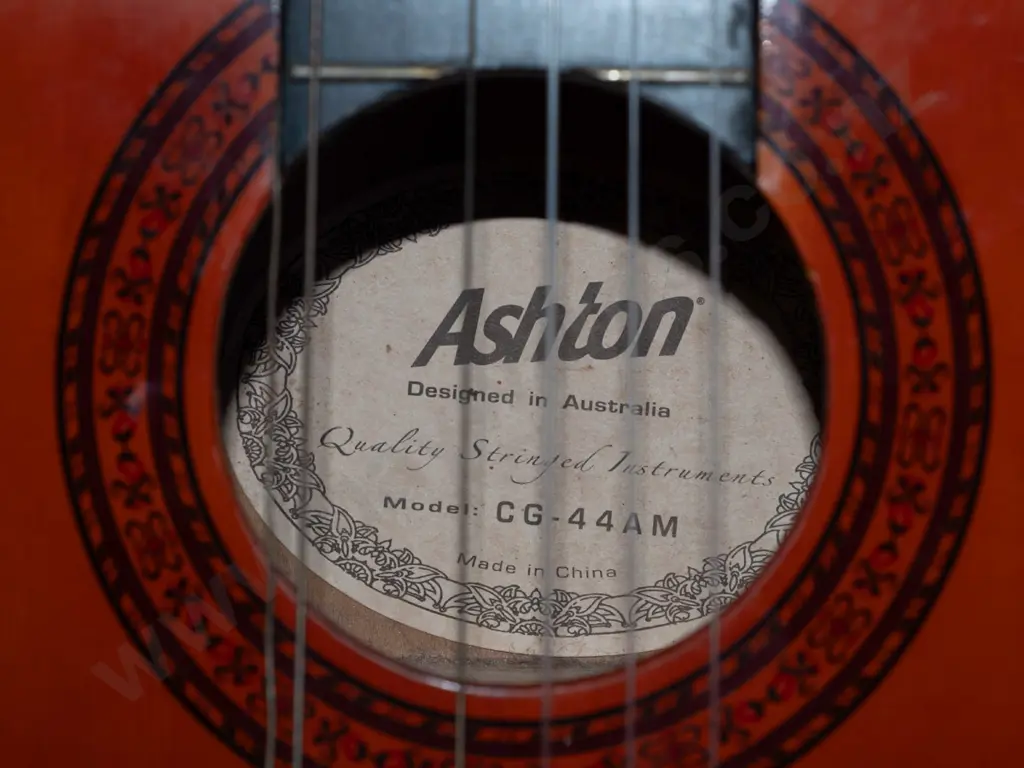 Ashton acoustic guitar and soft carry case - some wear, needs restringing Image 1++