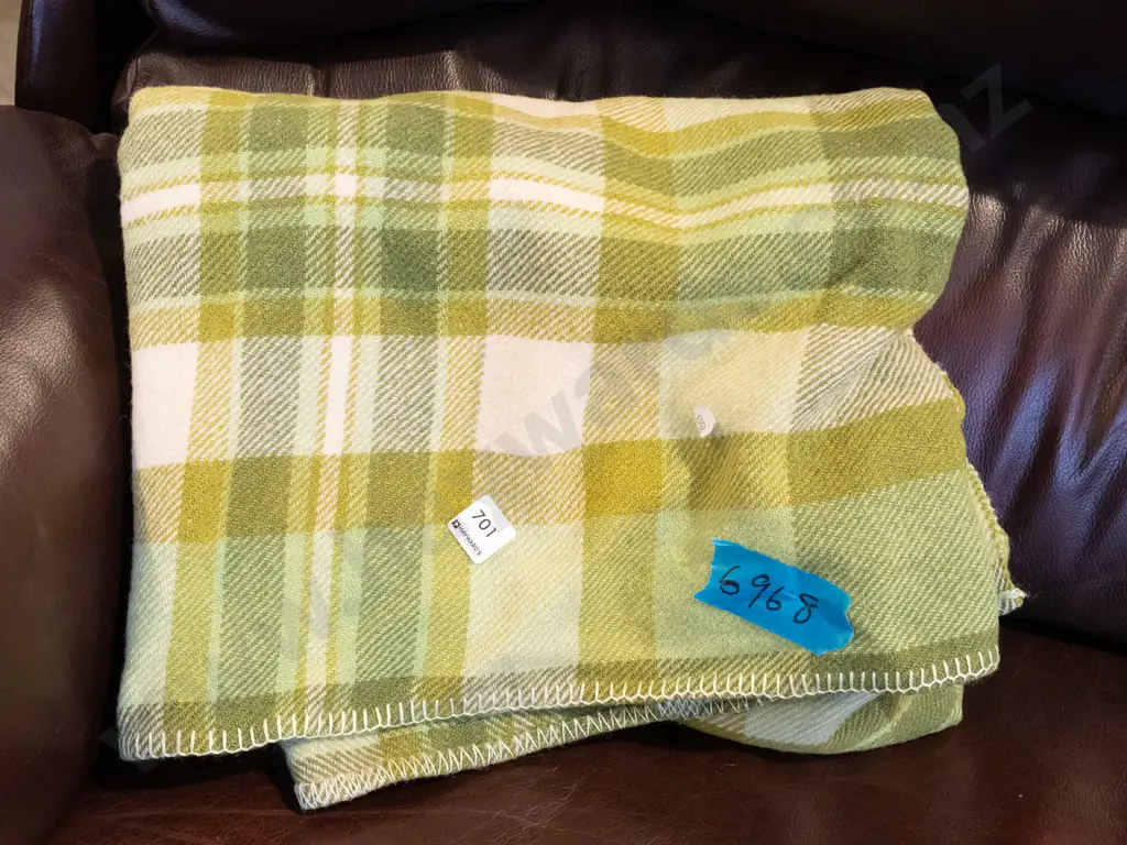 green checked woollen blanket Image 1++
