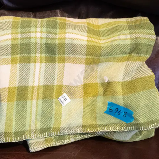 green checked woollen blanket