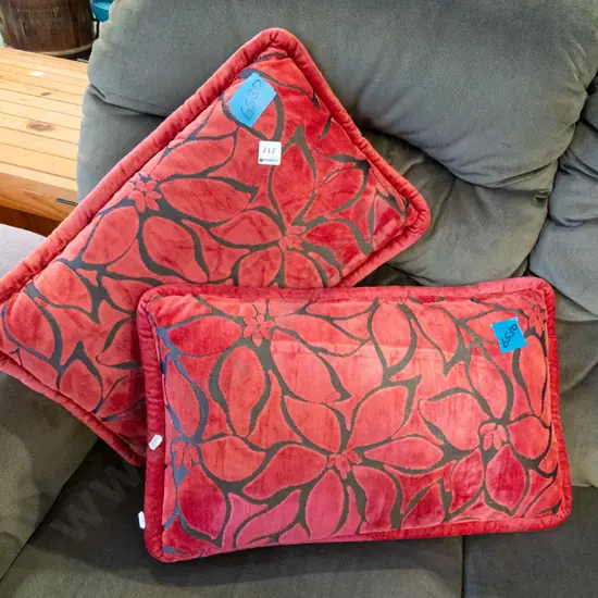 2x red cushions