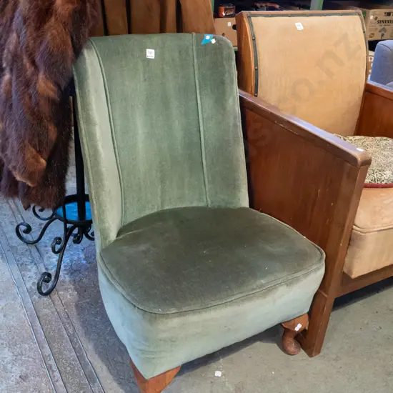 green velvet nursing chair