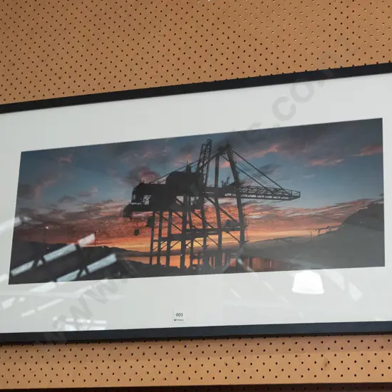 framed photo print - wharf cranes - Port Chalmers