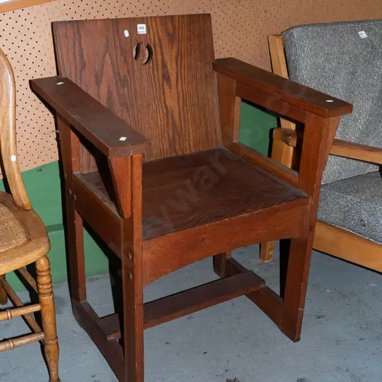 arts and crafts oak armchair