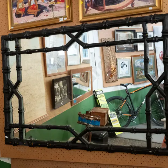 bamboo themed wall mirror H750 W1100