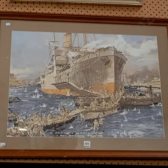 framed digital print - landing troops Gallipoli
