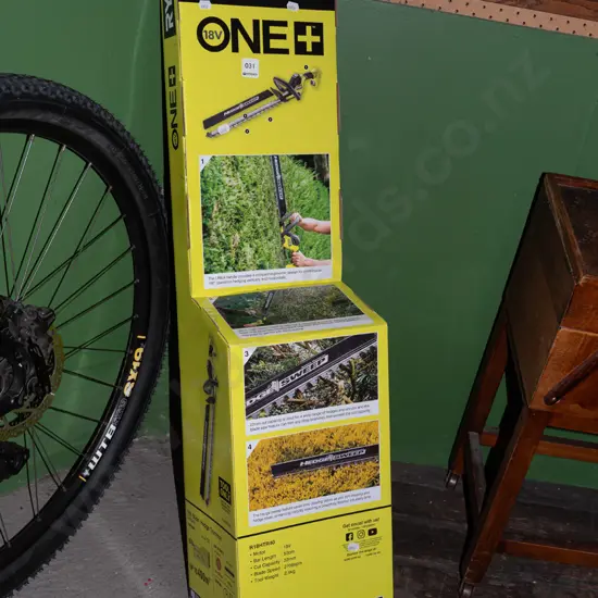 boxed as new Ryobi 18V hedge trimmers