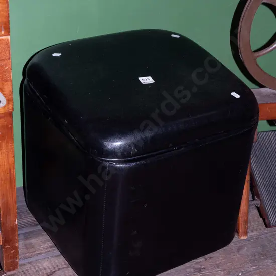 black vinyl ottoman