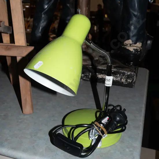lime green metal desk lamp