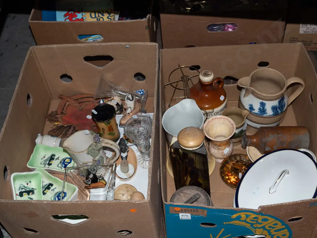 2x boxes; jugs, vases, figurines etc - orange dots Image 1++