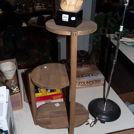 small wooden jardiniere stand H600