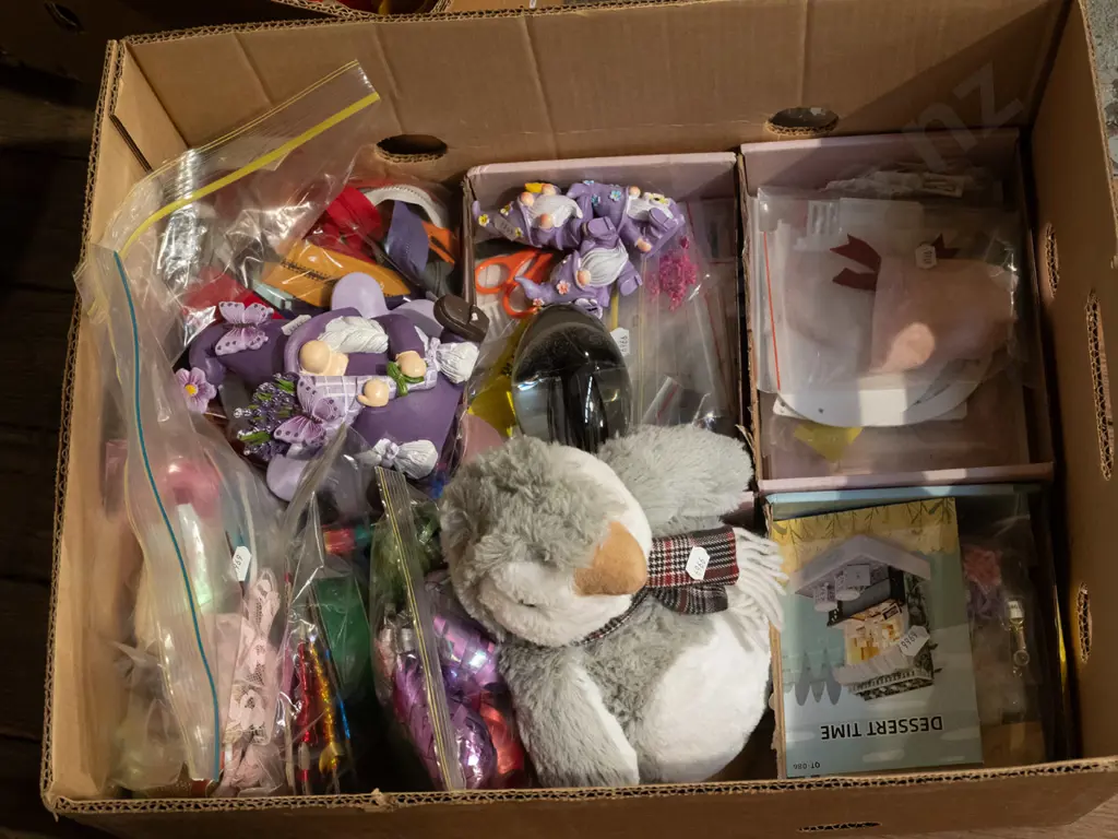 box; ribbons, craft supplies, soft toys etc Image 1++
