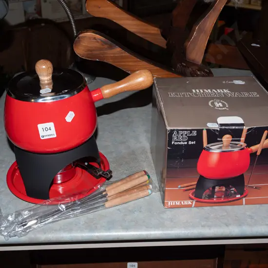 as-new boxed fondue set