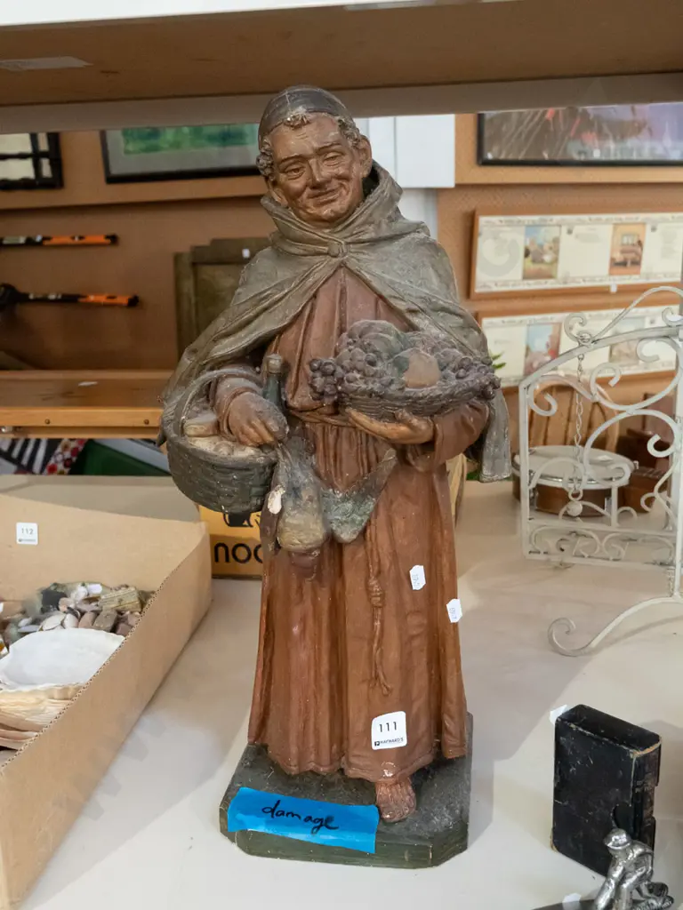 plaster monk figurine - damage H550 Image 1++