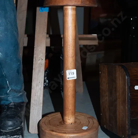 wooden darning mushroom on stand