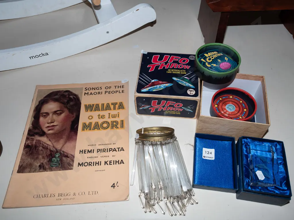 Maori song book, card games, glass lustres etc Image 1++