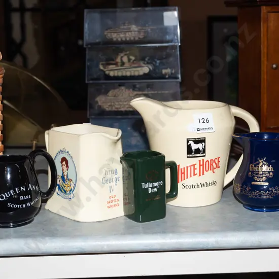 5x whisky jugs Tallest H140