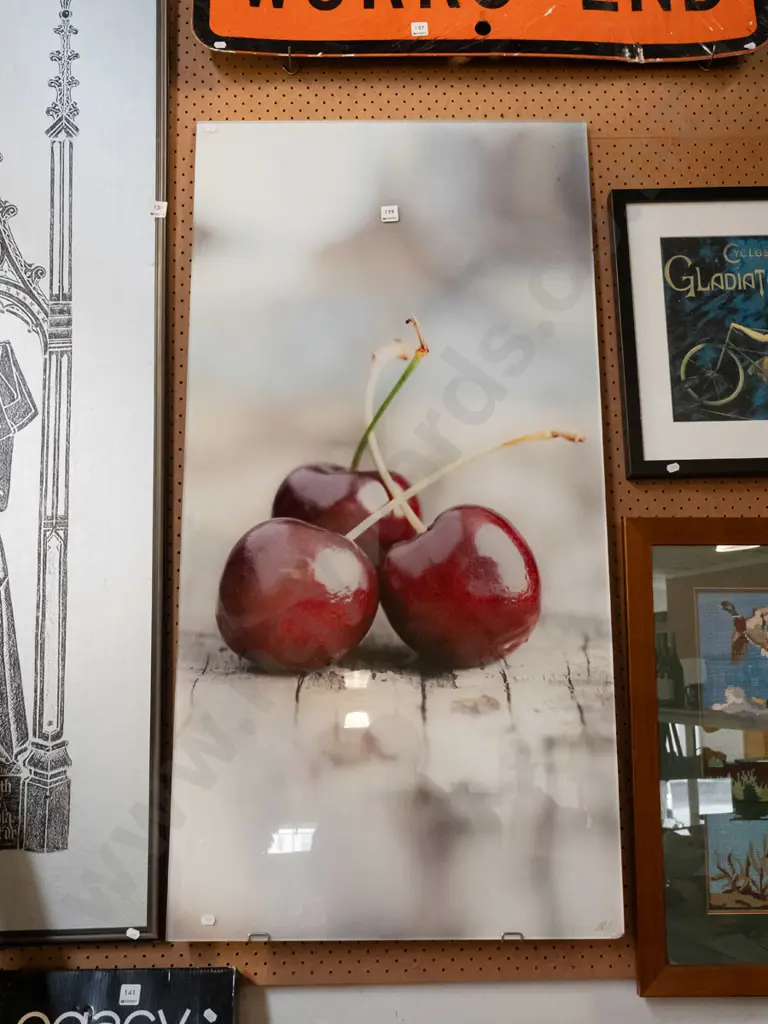 framed print behind glass - cherries H119 Image 1++