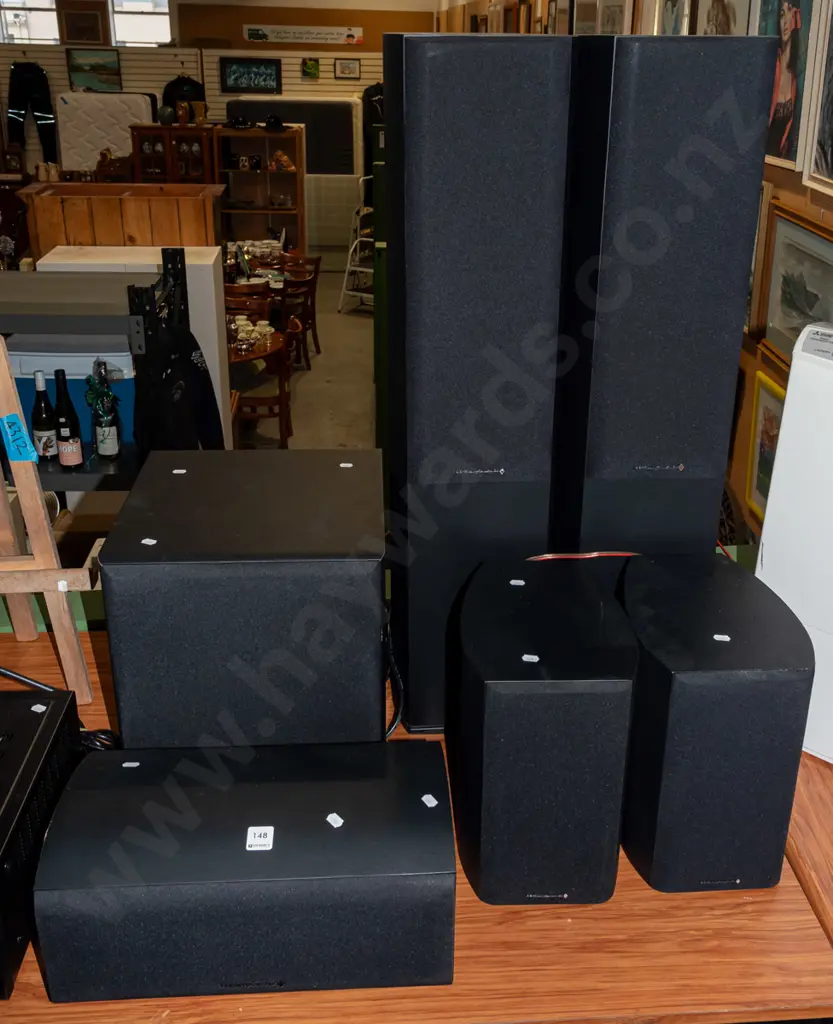 Wharfedale 5.1 speaker setup - 2x floor, 2x bookcase, 1x centre, 1x subwoofer Image 1++