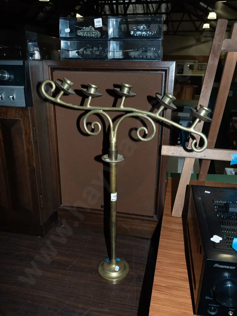 brass candleabra - seems to be bent H610 Image 1++
