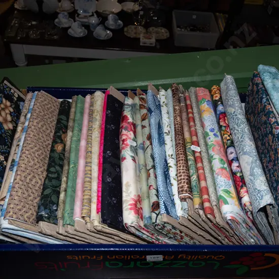 box; fabric pieces