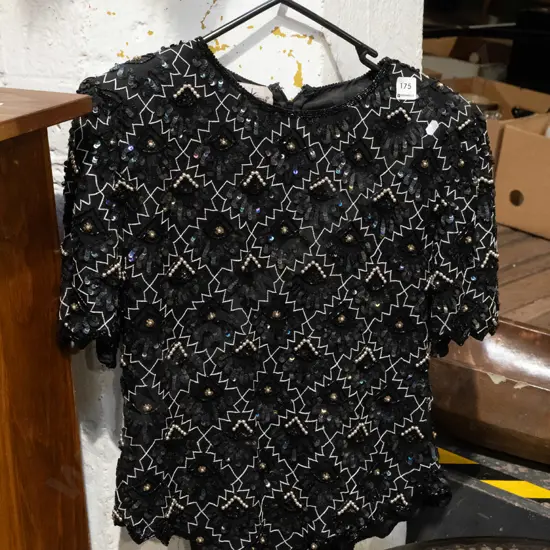 black sequin sparkly top