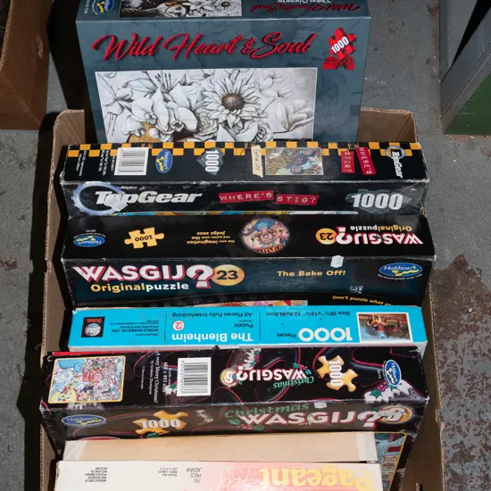 box of puzzles