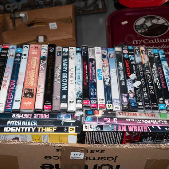box of DVDs