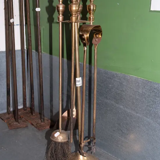 brass fireside set