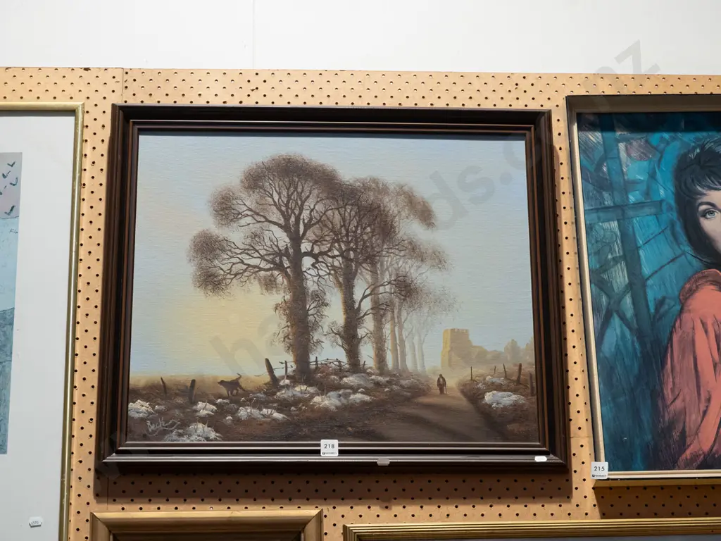 framed oil on board - country lane Image 1++