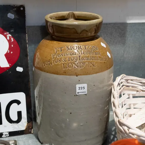 J.T.Morton storage crock H350 - crack to rim