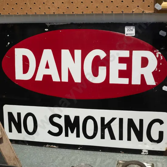 enamel Danger No Smoking sign