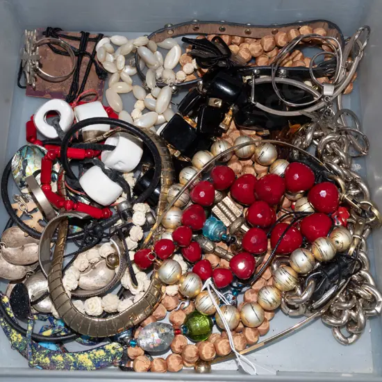 tub of costume jewellery