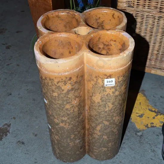 section of salt glazed 4 pipe pipe H440 - some cracks and repairs
