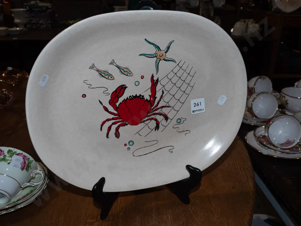 Crown Devon retro crab themed plate Image 1++