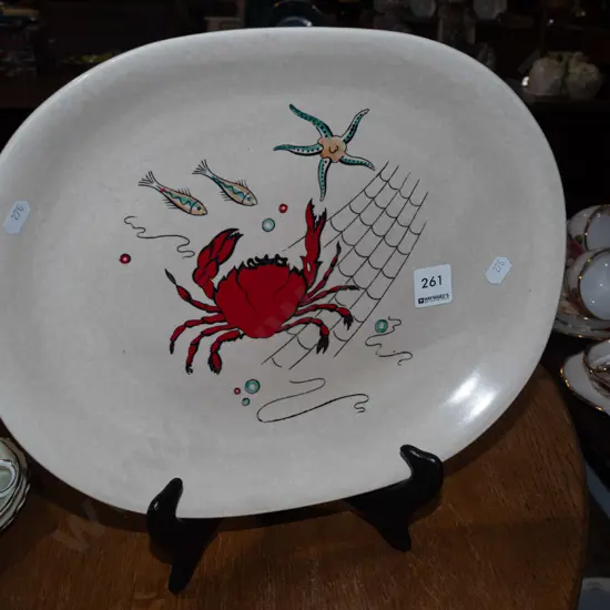 Crown Devon retro crab themed plate
