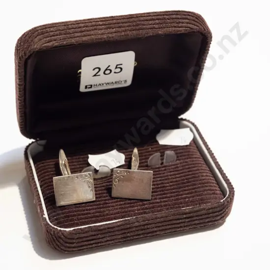 pair of sterling silver cufflinks 