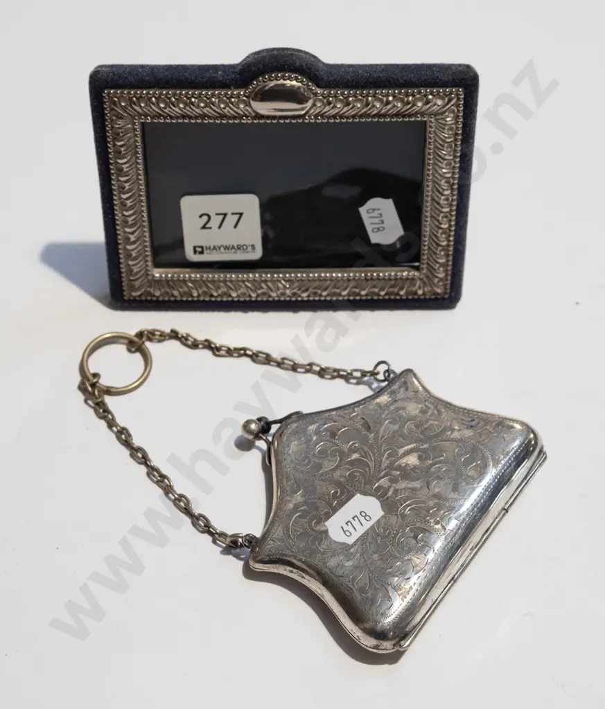 small silver plated photo frame & plated coin purse Image 1++